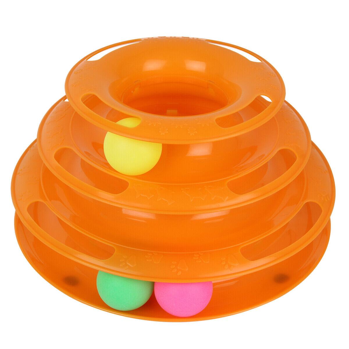 Interactive Kitty Playland: Stacked Ball Disk Toy For Endless Feline Fun-2