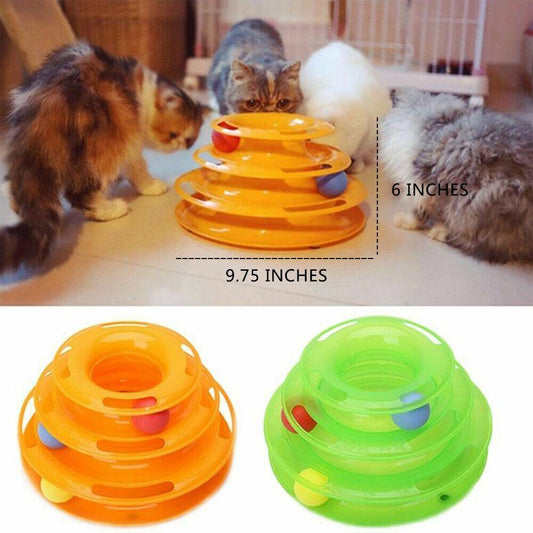Interactive Kitty Playland: Stacked Ball Disk Toy For Endless Feline Fun-0