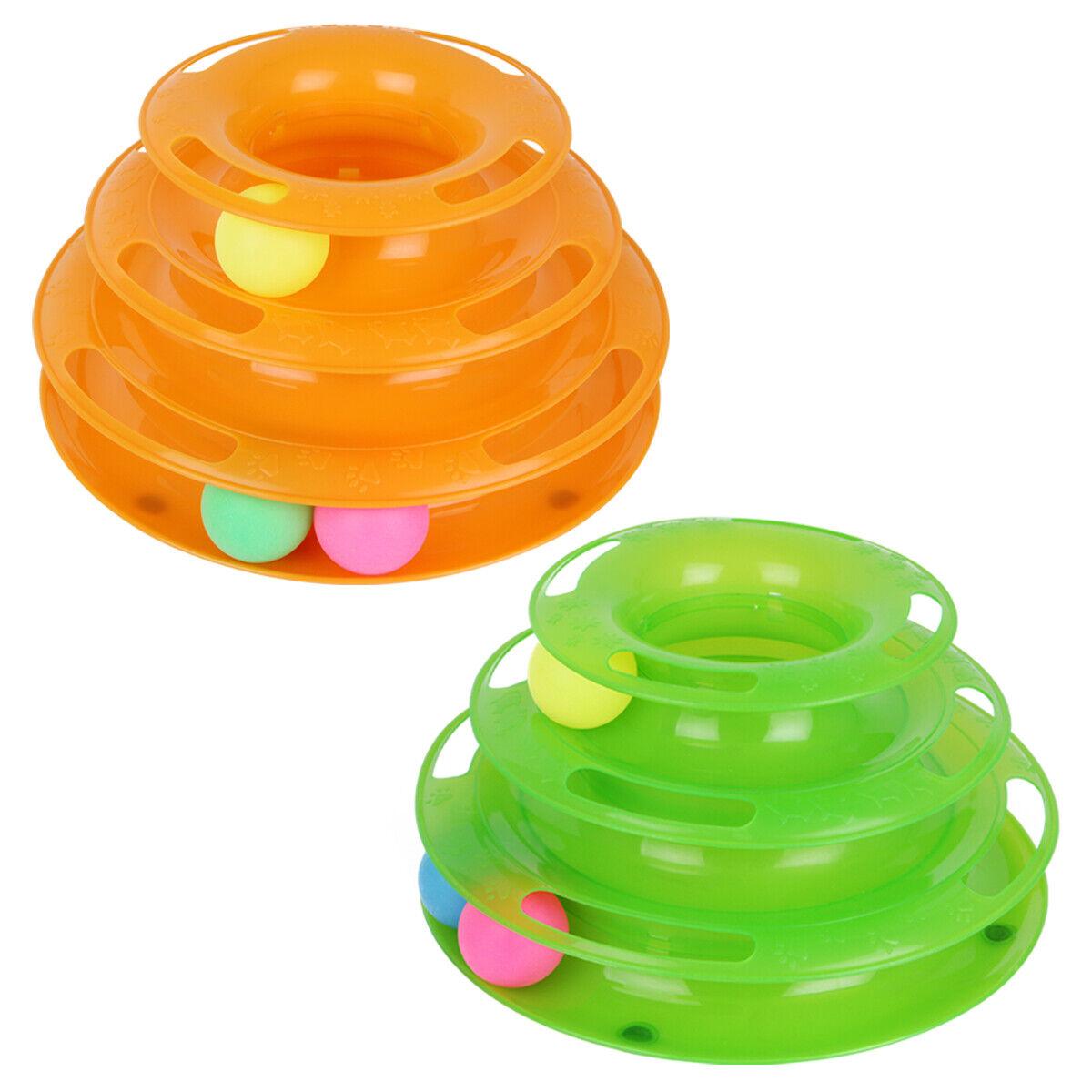 Interactive Kitty Playland: Stacked Ball Disk Toy For Endless Feline Fun-1