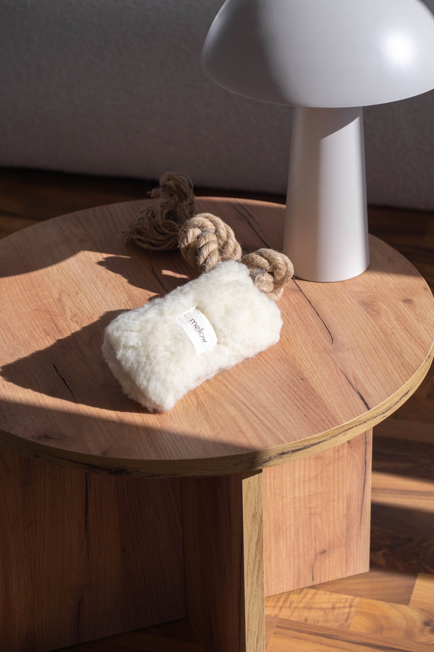 Natural Woolen Dog Tug Toy - White-0