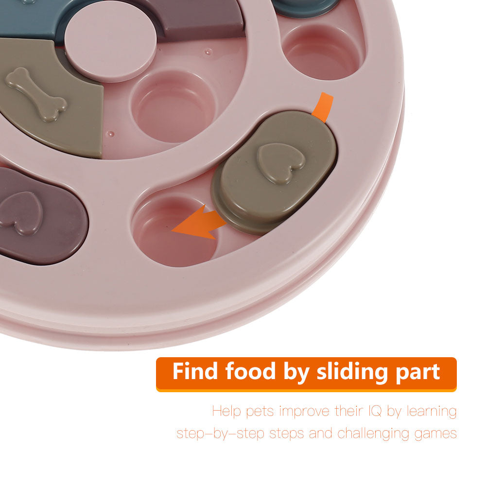 Pet Dog Puzzle Toys Round Interactive Slow Dispensing Feeding Pet Dog Training Games Increase IQ Feeder for Small Medium Dogs-3