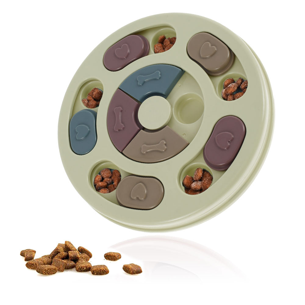 Pet Dog Puzzle Toys Round Interactive Slow Dispensing Feeding Pet Dog Training Games Increase IQ Feeder for Small Medium Dogs-4